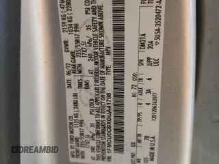 2013 Ford Escape SE с VIN 1FMCU0G9XDUA41798, выставлен на аукционе Copart как лот 57460025 с пробегом 137 816 миль миль и Списание • Salvage title. История ставок и продаж доступна на DreamBid. Изображение 13.