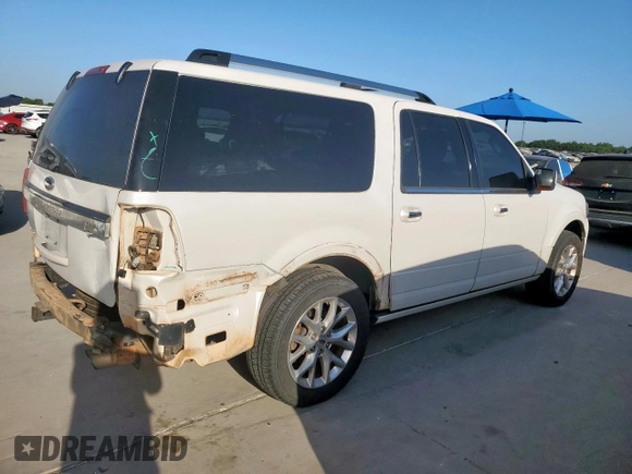 2015 Ford Expedition Max Limited с VIN 1FMJK2ATXFEF16702, выставлен на аукционе Copart как лот 66694295 с пробегом 175 928 миль миль и Списание • Salvage title. История ставок и продаж доступна на DreamBid. Изображение 3.