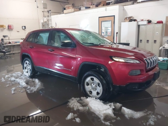 2014 Jeep Cherokee Sport with VIN 1C4PJMABXEW125420, listed as a IAAI auction lot 41573107 with 125,546 mi miles. Bid and sale history available at carsss.com. Image 1.