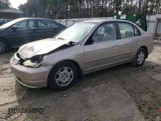 2002 Honda Civic LX with VIN 1HGES15572L028438, listed as a Copart auction lot 44297625 with 241,185 mi miles and Salvage Title. Bid and sale history available at carsss.com. Image 1.