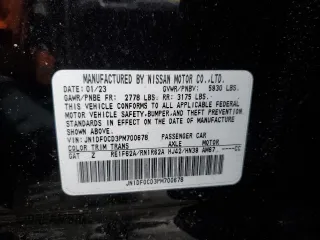2023 Nissan ARIYA Platinum+ z VIN JN1DF0CD3PM700678, wystawiony jako Copart lot #88305655 z przebiegiem 21 339 mil mil oraz Szkoda całkowita • Salvage title. Historia ofert i sprzedaży dostępna na DreamBid. Obrazek 13.