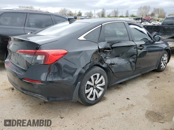 2022 Honda Civic Sedan LX with VIN 2HGFE2F27NH532429, listed as a Copart auction lot 48267654 with 50,912 mi miles and Salvage Title. Bid and sale history available at carsss.com. Image 3.