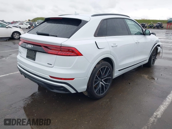 2020 Audi Q8 Premium Plus with VIN WA1EVAF1XLD001371, listed as a IAAI auction lot 41598033 with 39,744 mi miles and . Bid and sale history available at DreamBid. Image 4.