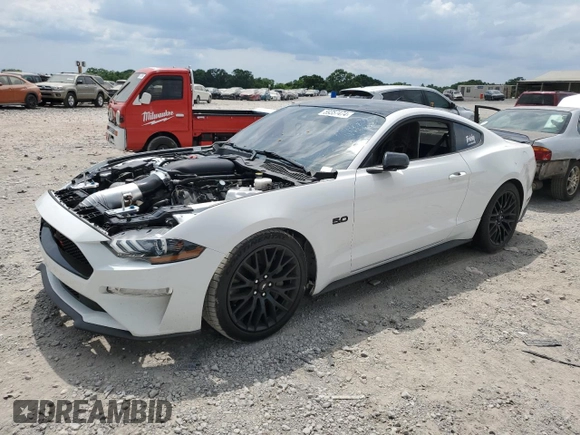 2021 Ford Mustang GT with VIN 1FA6P8CF8M5112824, listed as a Copart auction lot 59357474 with Not provided miles and Salvage title. Bid and sale history available at DreamBid. Image 1.