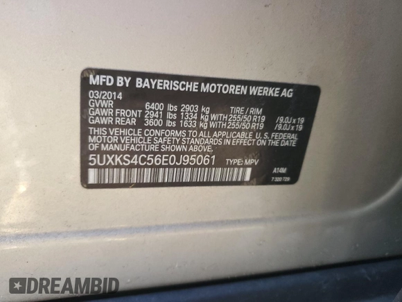 2014 BMW X5 xDrive35d with VIN 5UXKS4C56E0J95061, listed as a Copart auction lot 49298875 with 153,212 mi miles and Salvage Title. Bid and sale history available at carsss.com. Image 13.