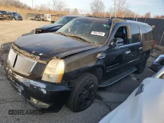 2007 Cadillac Escalade ESV with VIN 1GYFK66897R289951, listed as a Copart auction lot 78457844 with 157,405 mi miles and Salvage Title. Bid and sale history available at carsss.com. Image 1.