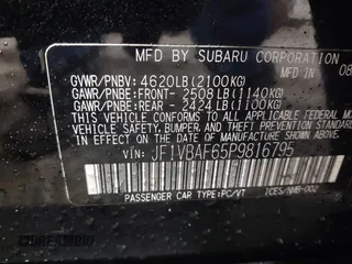 2023 Subaru WRX Premium with VIN JF1VBAF65P9816795, listed as a IAAI auction lot 41558724 with 11,472 mi miles. Bid and sale history available at carsss.com. Image 9.