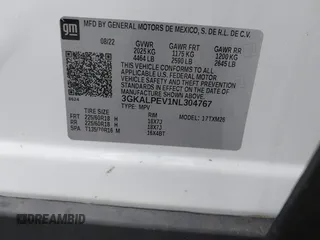 2022 GMC Terrain SLT with VIN 3GKALPEV1NL304767, listed as a IAAI auction lot 40784176 with 25,687 mi miles and . Bid and sale history available at DreamBid. Image 9.