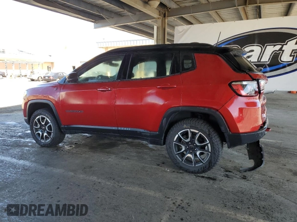 2025 Jeep Compass Trailhawk with VIN 3C4NJDDNXST553759, listed as a Copart auction lot 64247685 with 9,314 mi miles and Salvage title. Bid and sale history available at DreamBid. Image 2.