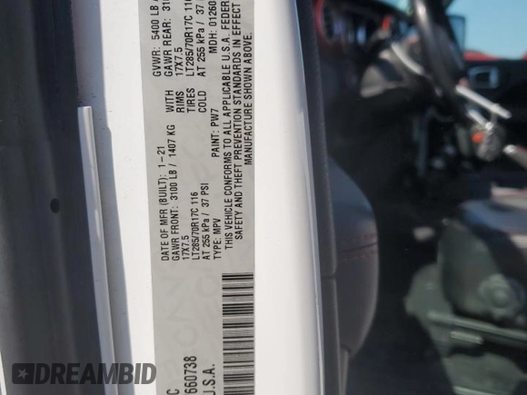 2021 Jeep Wrangler Rubicon with VIN 1C4HJXCG2MW660738, listed as a Copart auction lot 56293735 with 89,681 mi miles and Salvage title. Bid and sale history available at DreamBid. Image 12.