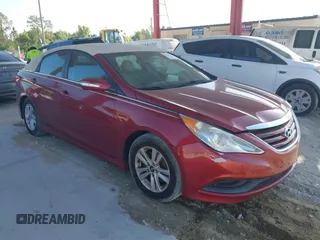 2014 Hyundai Sonata GLS with VIN 5NPEB4AC0EH824476, listed as a IAAI auction lot 42126702 with 117,386 mi miles and . Bid and sale history available at carsss.com. Image 1.