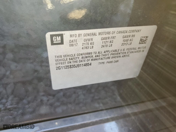 2018 Chevrolet Impala Premier with VIN 2G1125S35J9114854, listed as a Copart auction lot 77758964 with 145,447 mi miles and Salvage Title. Bid and sale history available at carsss.com. Image 13.