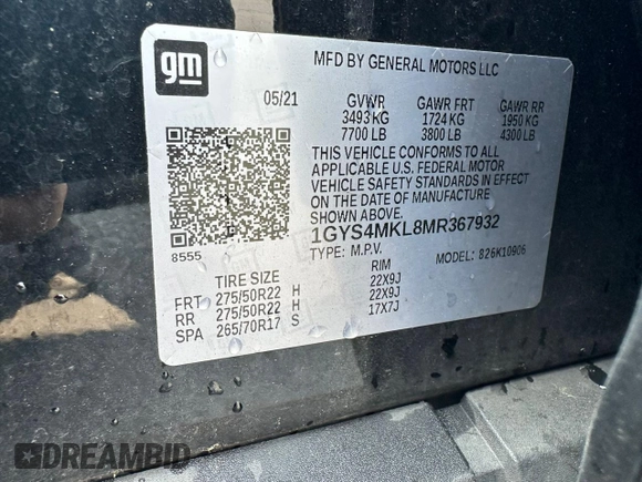 2021 Cadillac Escalade ESV 4WD Premium Luxury Platinum z VIN 1GYS4MKL8MR367932, wystawiony jako Copart lot #60240855 z przebiegiem 182 308 mil mil oraz Czysty tytuł • Clean title. Historia ofert i sprzedaży dostępna na DreamBid. Obrazek 14.