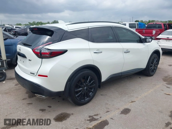 2023 Nissan Murano SV with VIN 5N1AZ2BJ2PC141944, listed as a IAAI auction lot 42159122 with 16,347 mi miles and . Bid and sale history available at DreamBid. Image 4.