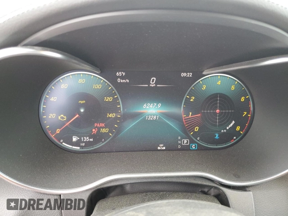 2023 Mercedes-Benz C 300 with VIN W1KWJ8DB3PG119749, listed as a Copart auction lot 56160605 with 13,281 mi miles and Salvage Title. Bid and sale history available at DreamBid. Image 9.