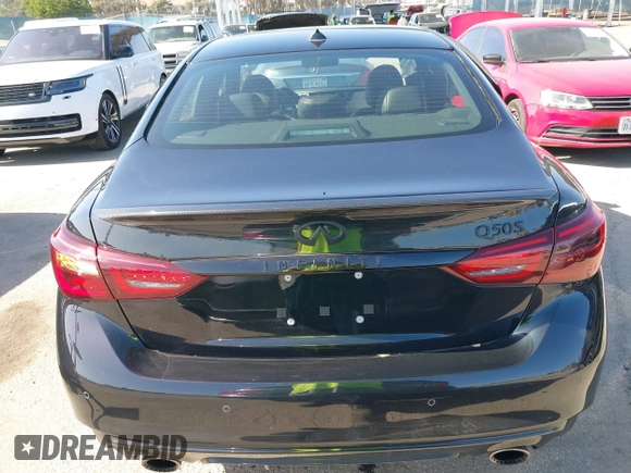 2024 Infiniti Q50 Red Sport 400 with VIN JN1FV7DP6RM660306, listed as a IAAI auction lot 42272726 with 962 mi miles and . Bid and sale history available at DreamBid. Image 16.