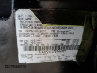 2007 Ford Five Hundred SEL with VIN 1FAHP24107G144927, listed as a Copart auction lot 78037874 with Not Provided miles and Salvage Title. Bid and sale history available at carsss.com. Image 12.