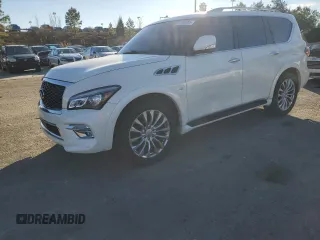 2016 Infiniti QX80 with VIN JN8AZ2ND1G9800561, listed as a Copart auction lot 87766085 with 125,633 mi miles and Salvage Title. Bid and sale history available at carsss.com. Image 1.