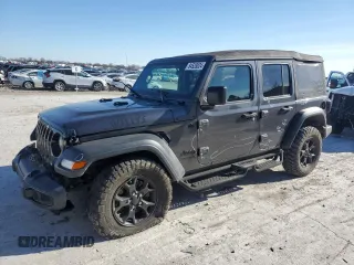 2022 Jeep Wrangler Unlimited Sport S with VIN 1C4HJXDG0NW225815, listed as a Copart auction lot 84528824 with 53,621 mi miles and Salvage Title. Bid and sale history available at carsss.com. Image 1.