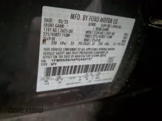 2023 Ford Explorer ST-Line with VIN 1FMSK8KH4PGA94157, listed as a Copart auction lot 48852515 with 37,842 mi miles and Salvage title. Bid and sale history available at DreamBid. Image 13.