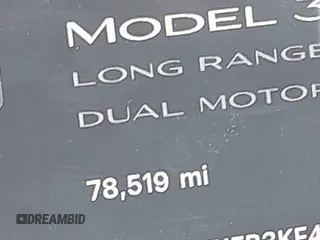 2019 Tesla Model 3 Long Range with VIN 5YJ3E1EB3KF408270, listed as a IAAI auction lot 41773713 with 78,519 mi miles. Bid and sale history available at carsss.com. Image 16.