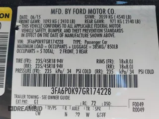 2016 Ford Fusion Titanium z VIN 3FA6P0K97GR174228, wystawiony jako IAAI lot #42636326 z przebiegiem 110 288 mil mil oraz . Historia ofert i sprzedaży dostępna na DreamBid. Obrazek 9.