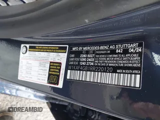 2024 Mercedes-Benz C 300 with VIN W1KAF4GB1RR220120, listed as a IAAI auction lot 41789196 with 1,903 mi miles and . Bid and sale history available at DreamBid. Image 9.