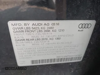 2016 Audi Q5 Premium Plus z VIN WA1L2AFP4GA120397, wystawiony jako IAAI lot #42482873 z przebiegiem 44 275 mil mil oraz . Historia ofert i sprzedaży dostępna na DreamBid. Obrazek 9.