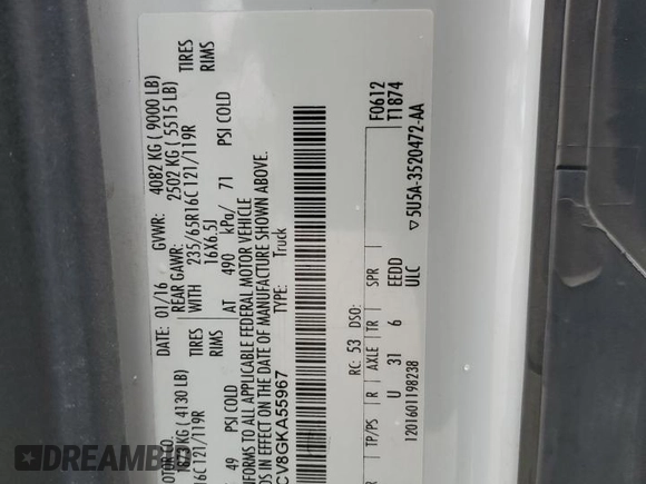 2016 Ford Transit with VIN 1FTYR2CV8GKA55967, listed as a Copart auction lot 79681603 with 130,053 mi miles and Salvage Title. Bid and sale history available at DreamBid. Image 13.