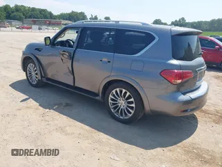 2016 Infiniti QX80 with VIN JN8AZ2NE5G9123443, listed as a IAAI auction lot 42595593 with 150,505 mi miles and . Bid and sale history available at DreamBid. Image 3.