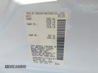 2020 Nissan Altima S z VIN 1N4BL4BV7LC250182, wystawiony jako IAAI lot #41525288 z przebiegiem 84 641 mil mil oraz . Historia ofert i sprzedaży dostępna na DreamBid. Obrazek 9.