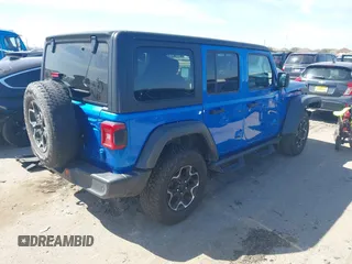 2021 Jeep Wrangler Unlimited Willys with VIN 1C4HJXDN0MW737796, listed as a IAAI auction lot 41733946 with 44,281 mi miles and . Bid and sale history available at DreamBid. Image 4.