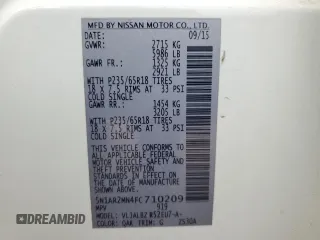 2015 Nissan Pathfinder S с VIN 5N1AR2MN4FC710209, выставлен на аукционе Copart как лот 51515215 с пробегом 64 706 миль миль и Списание • Salvage title. История ставок и продаж доступна на DreamBid. Изображение 15.