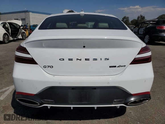 2023 Genesis G70 3.3T with VIN KMTG54TE3PU124511, listed as a Copart auction lot 74132184 with 2,534 mi miles and Salvage Title. Bid and sale history available at DreamBid. Image 6.