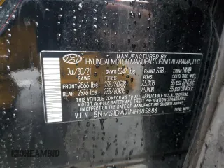 2022 Hyundai Santa Fe SE with VIN 5NMS1DAJ1NH385886, listed as a Copart auction lot 39228564 with 44,625 mi miles and . Bid and sale history available at DreamBid. Image 14.