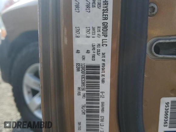 2012 Ram 1500 ST with VIN 1C6RD6FK8CS309156, listed as a Copart auction lot 77155524 with 162,373 mi miles and Salvage title. Bid and sale history available at DreamBid. Image 12.