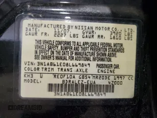 2008 Nissan Sentra S with VIN 3N1AB61E08L669849, listed as a Copart auction lot 43179785 with Not Provided miles and Salvage Title. Bid and sale history available at DreamBid. Image 12.