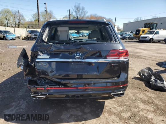2021 Volkswagen Atlas SEL R-Line with VIN 1V2SR2CA3MC601341, listed as a Copart auction lot 52170625 with 98,828 mi miles and Salvage title. Bid and sale history available at DreamBid. Image 6.