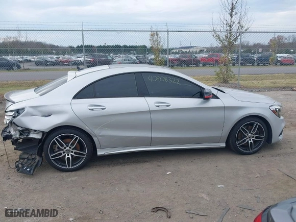 2018 Mercedes-Benz CLA with VIN WDDSJ4GB8JN550755, listed as a IAAI auction lot 40908322 with NaN miles. Bid and sale history available at carsss.com. Image 13.