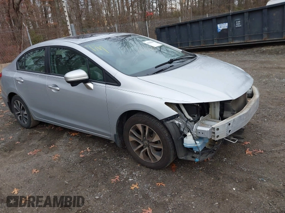 2014 Honda Civic Sedan EX with VIN 2HGFB2F87EH547056, listed as a IAAI auction lot 40908800 with 119,313 mi miles. Bid and sale history available at carsss.com. Image 1.