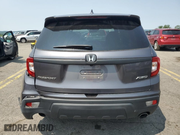 2019 Honda Passport EX-L with VIN 5FNYF8H51KB005843, listed as a Copart auction lot 59501565 with 47,051 mi miles and Salvage title. Bid and sale history available at DreamBid. Image 6.