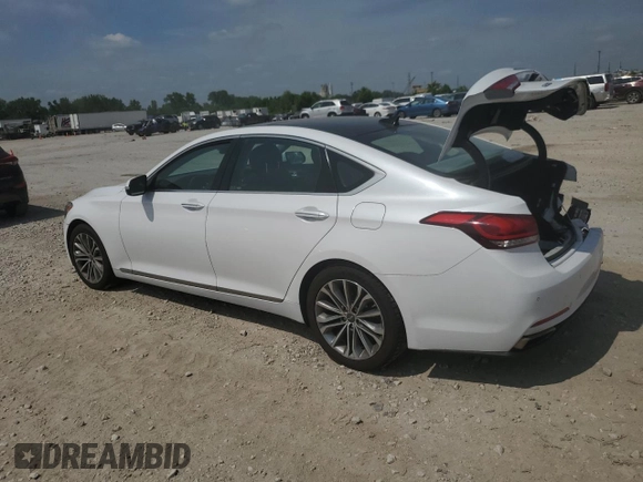 2017 Genesis G80 3.8L with VIN KMHGN4JE4HU177393, listed as a Copart auction lot 60968285 with 74,076 mi miles and Salvage title. Bid and sale history available at DreamBid. Image 2.