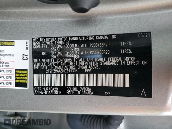 2021 Lexus RX with VIN 2T2HZMAA5MC211306, listed as a Copart auction lot 52620255 with 35,265 mi miles and Salvage Title. Bid and sale history available at carsss.com. Image 15.