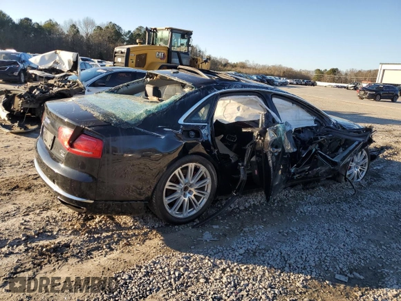 2013 Audi A8 L 4.0L with VIN WAUR2AFD0DN016089, listed as a Copart auction lot 86734844 with 0 mi miles and Salvage Title. Bid and sale history available at carsss.com. Image 3.