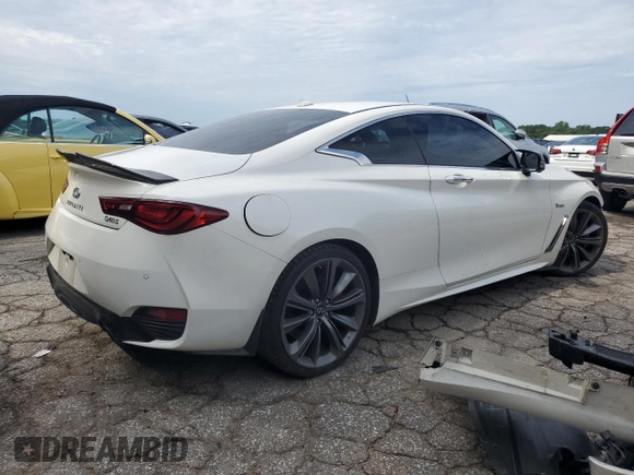 2020 Infiniti Q60 Red Sport 400 with VIN JN1FV7EK0LM400347, listed as a Copart auction lot 61872055 with 68,676 mi miles and Salvage title. Bid and sale history available at DreamBid. Image 3.