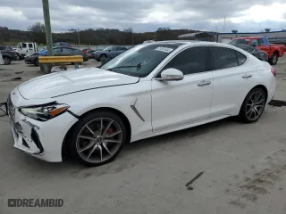2020 Genesis G70 3.3T with VIN KMTG34LE6LU051179, listed as a Copart auction lot 81561634 with 44,007 mi miles and Salvage Title. Bid and sale history available at carsss.com. Image 1.