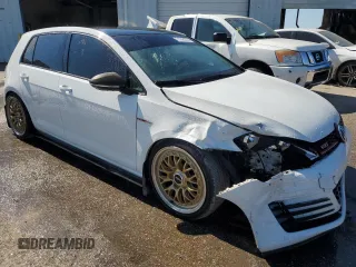 2016 Volkswagen Golf GTI SE with VIN 3VW5T7AU7GM047943, listed as a Copart auction lot 71943254 with 74,835 mi miles and Salvage Title. Bid and sale history available at carsss.com. Image 4.
