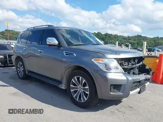 2018 Nissan Armada SL with VIN JN8AY2NC5J9557774, listed as a IAAI auction lot 40205321 with 100,123 mi miles and . Bid and sale history available at DreamBid. Image 1.