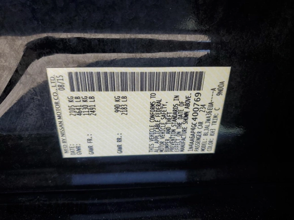 2016 Nissan Maxima S with VIN 1N4AA6AP4GC400769, listed as a Copart auction lot 49777255 with 91,693 mi miles and Salvage Title. Bid and sale history available at DreamBid. Image 12.