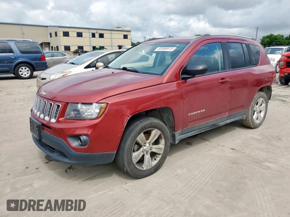 2016 Jeep Compass Sport z VIN 1C4NJCBA0GD743576, wystawiony jako Copart lot #55586915 z przebiegiem 106 709 mil mil oraz Szkoda całkowita • Salvage title. Historia ofert i sprzedaży dostępna na DreamBid. Obrazek 1.